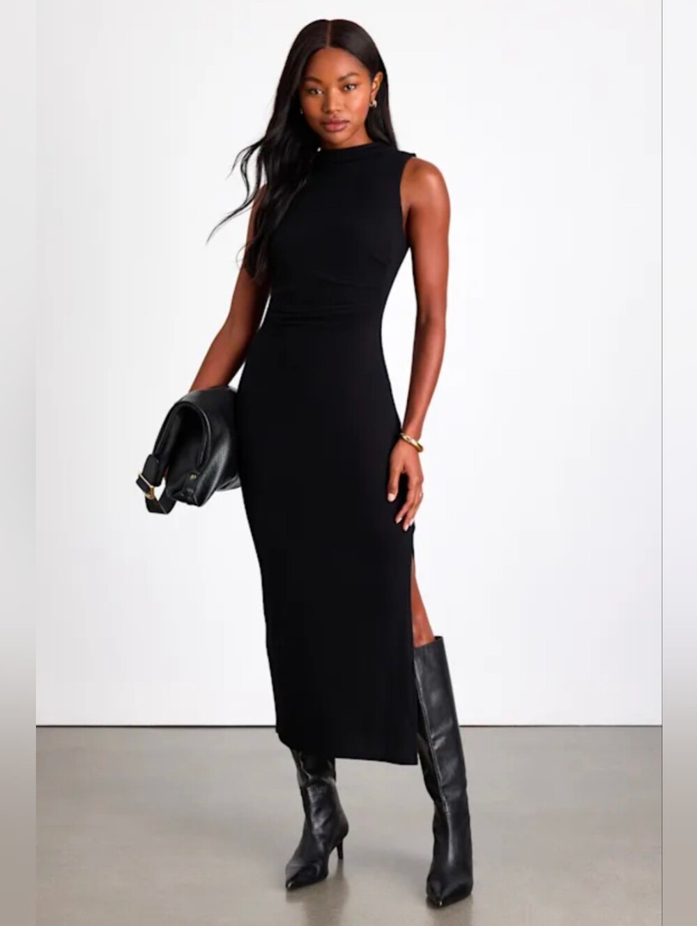 Lulu's sz L Black Sweater Dress